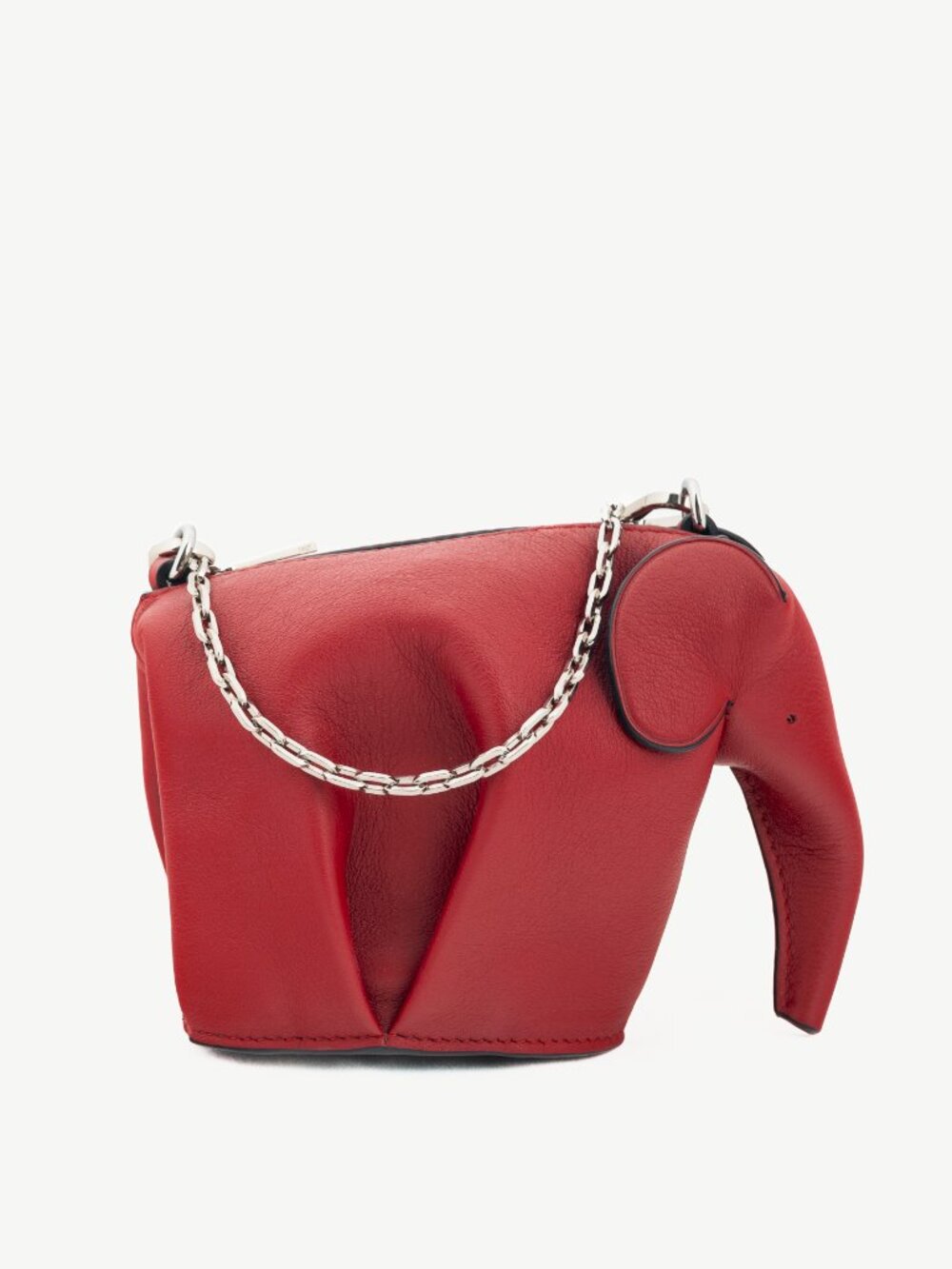 Loewe Red Calfskin Elephant Mini Coin Pouch